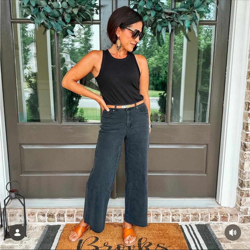 Easel Charcoal Black Distressed Denim Jeans